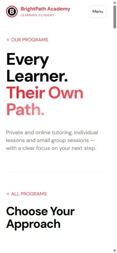 BrightPath Academy: Tutoring programs on a phone