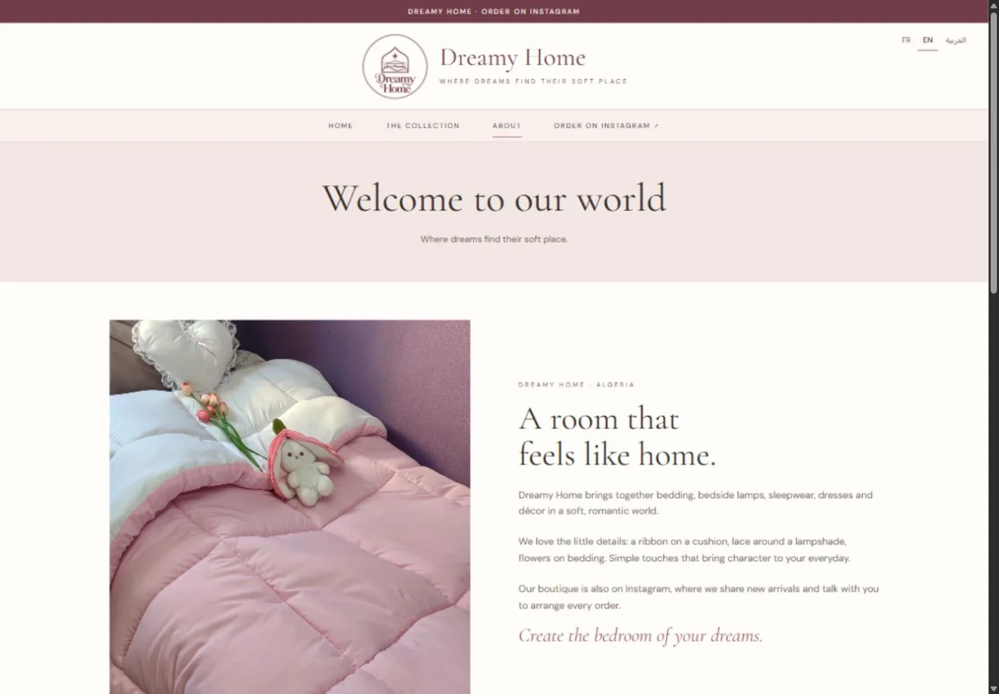 Dreamy Home: About Dreamy Home on a laptop