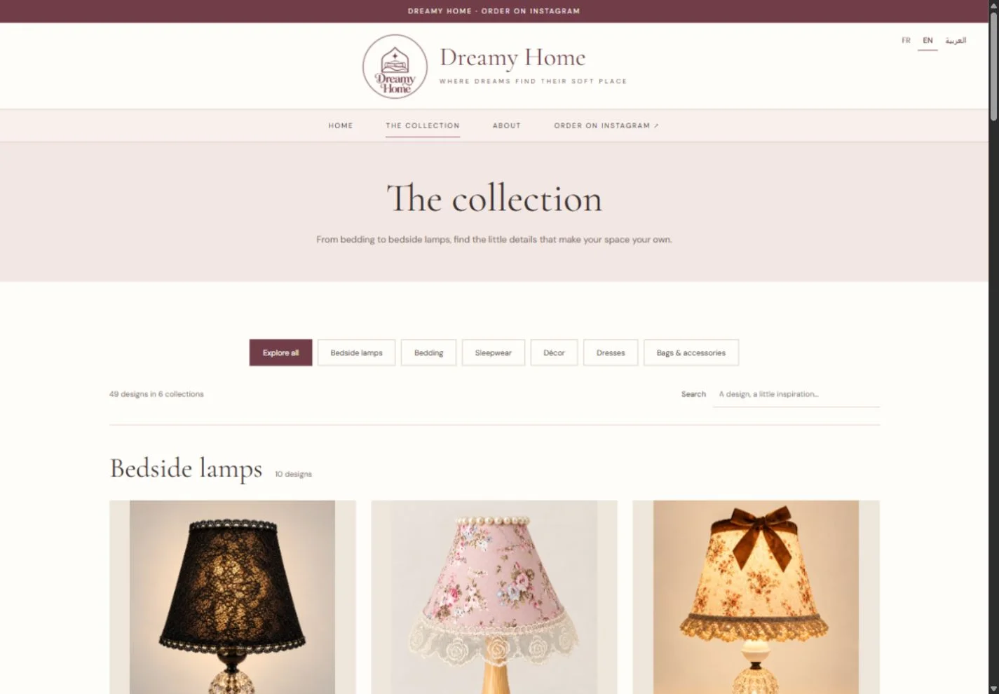 Dreamy Home: The collection on a laptop