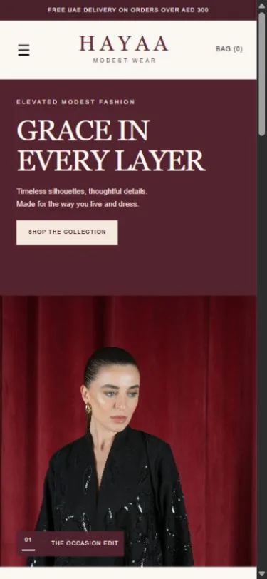 Hayaa website on a phone