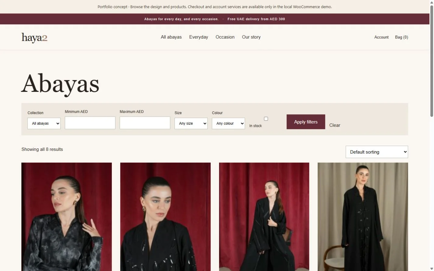 Hayaa: Abaya catalogue on a laptop
