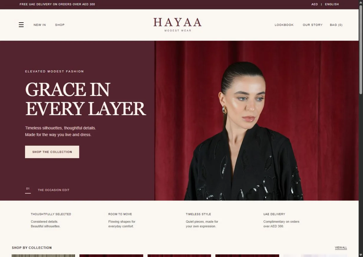 Hayaa: Homepage on a laptop