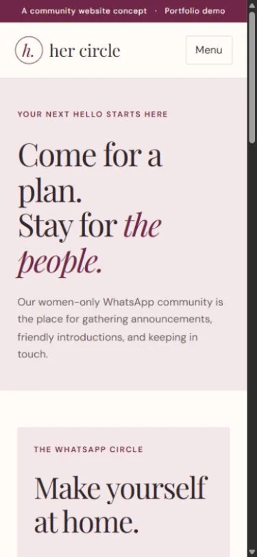 Her Circle: Joining and guidelines on a phone