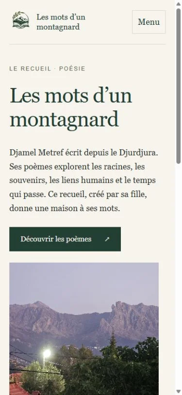 Les mots d’un montagnard: Homepage on a phone