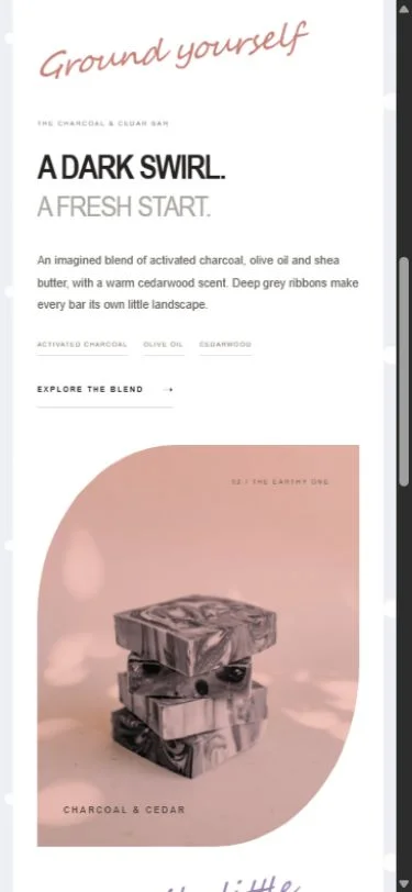Lune & Lather: Charcoal & Cedar on a phone