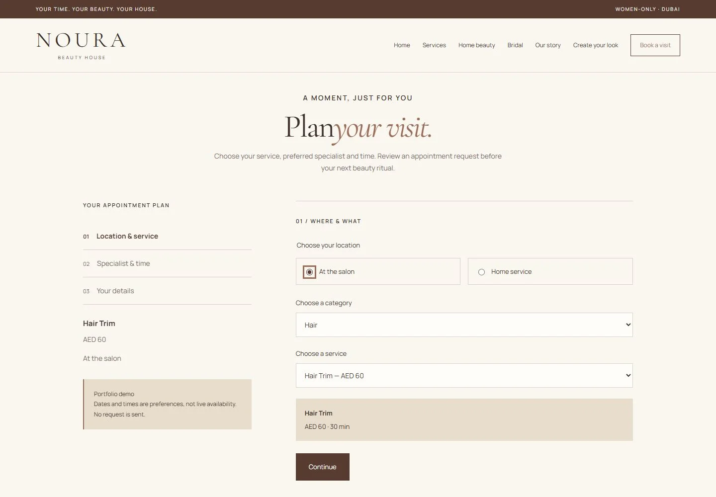 Noura Beauty House: Appointment planner on a laptop