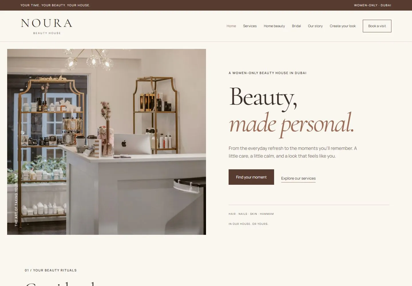 Noura Beauty House website design preview