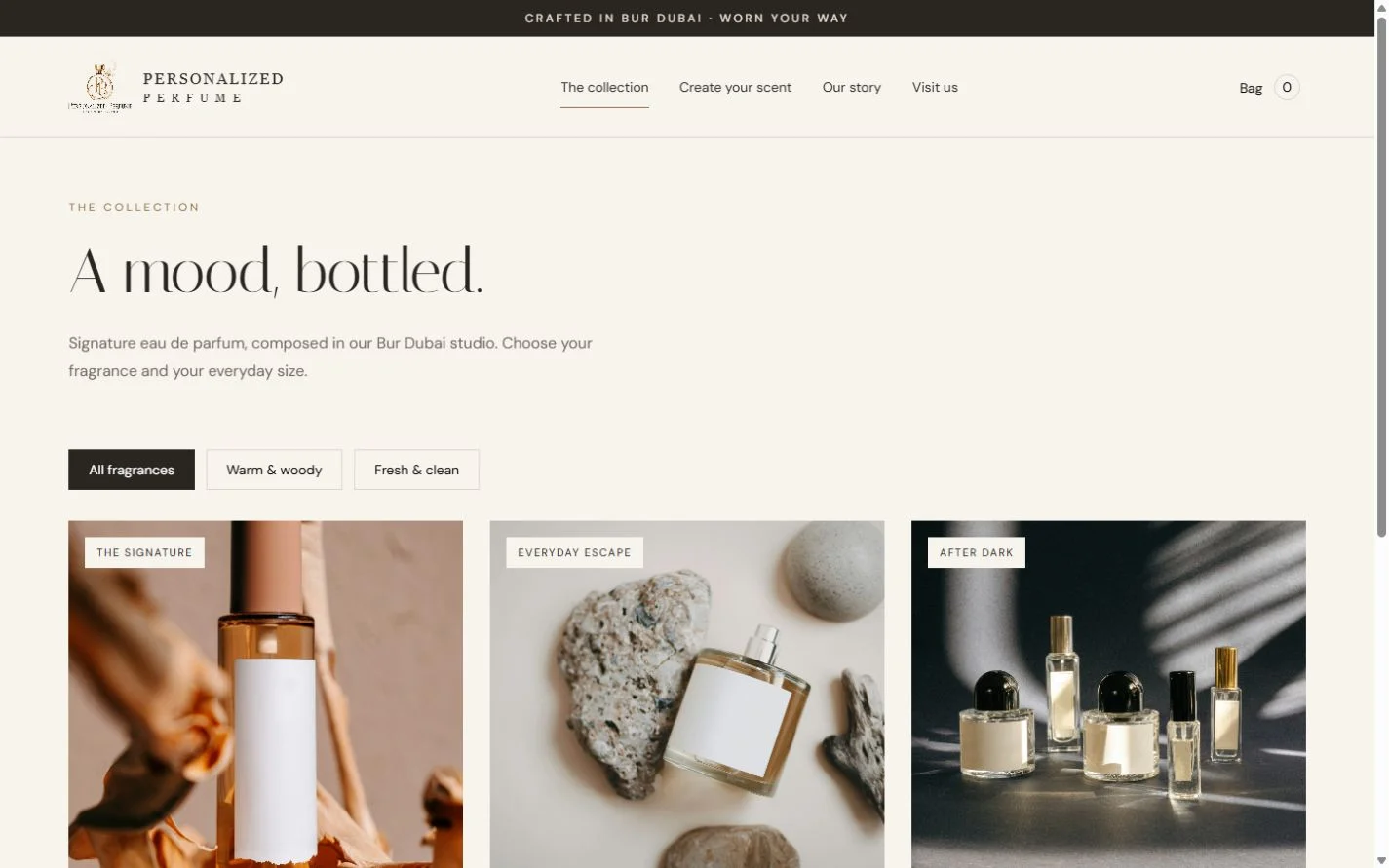 Personalized Perfume: Fragrance collection on a laptop