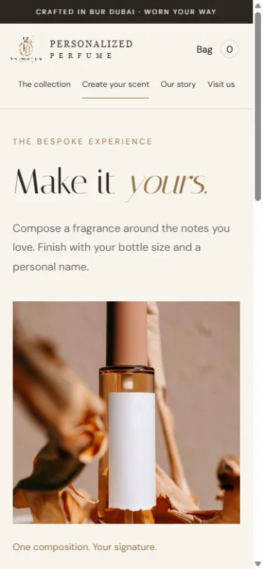 Personalized Perfume: Create your scent on a phone
