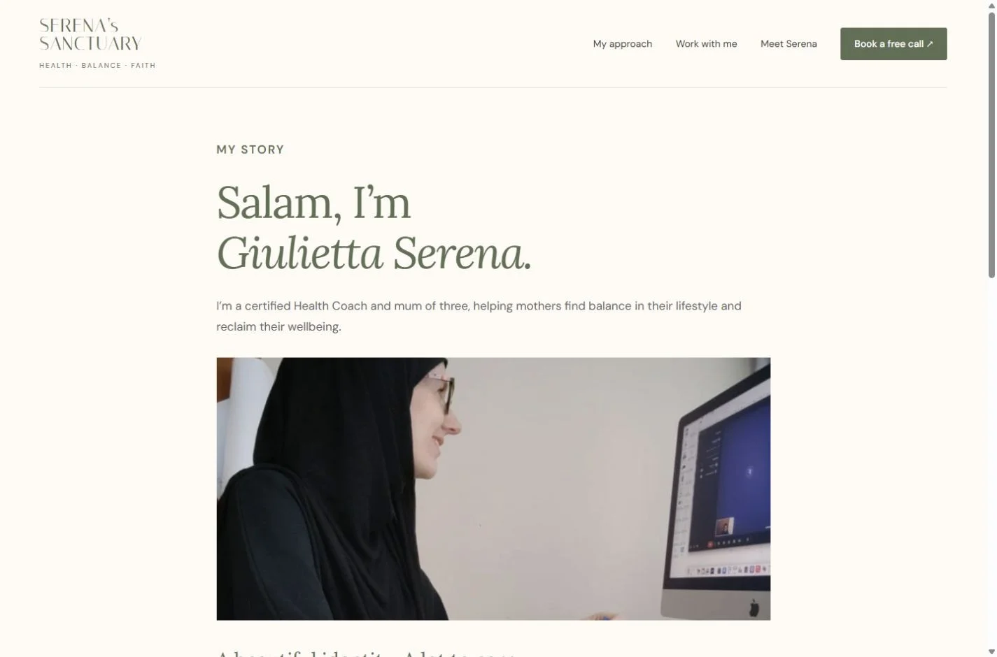 Serena’s Sanctuary: Meet Serena on a laptop