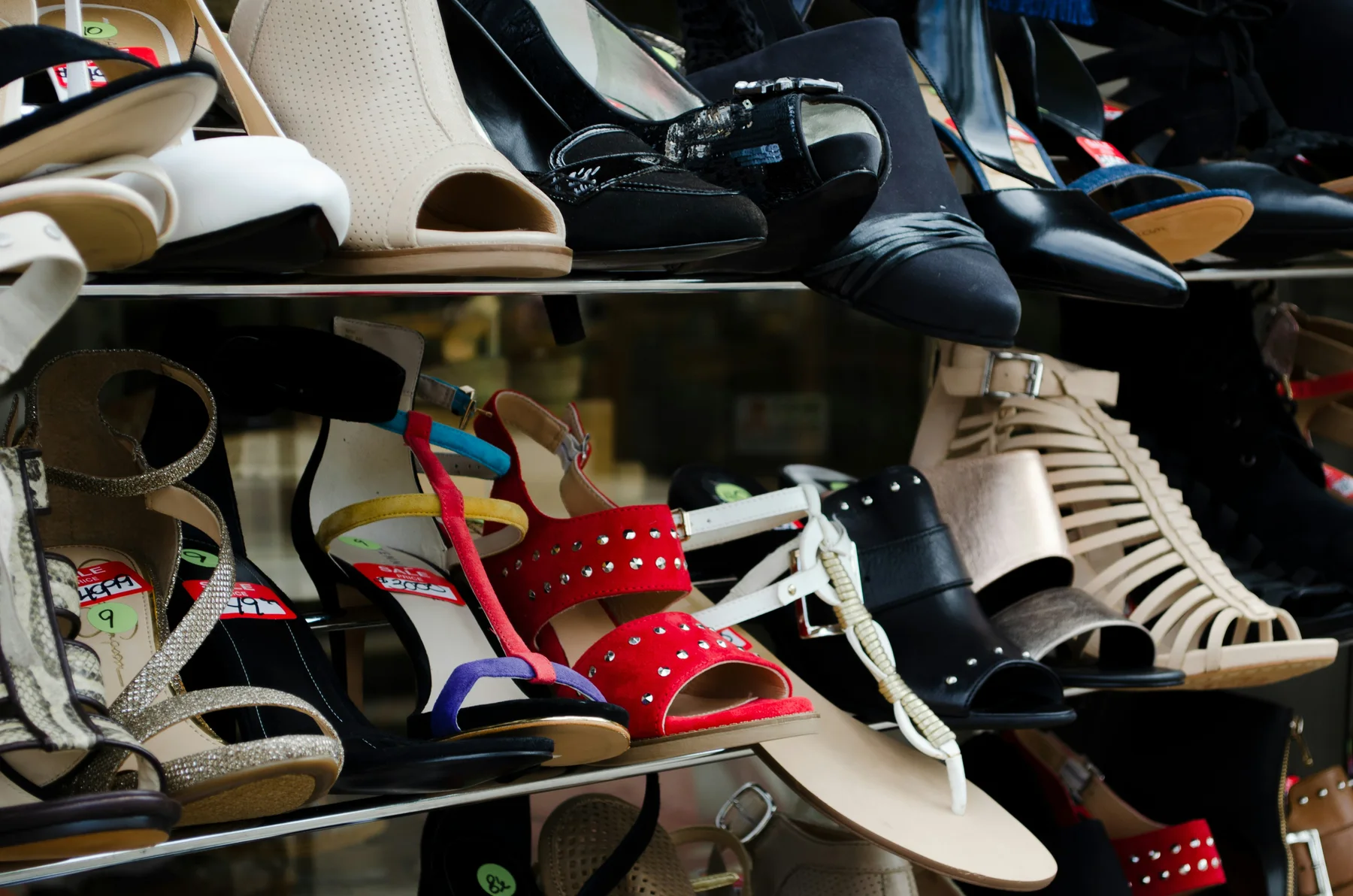 An assortment of secondhand shoes